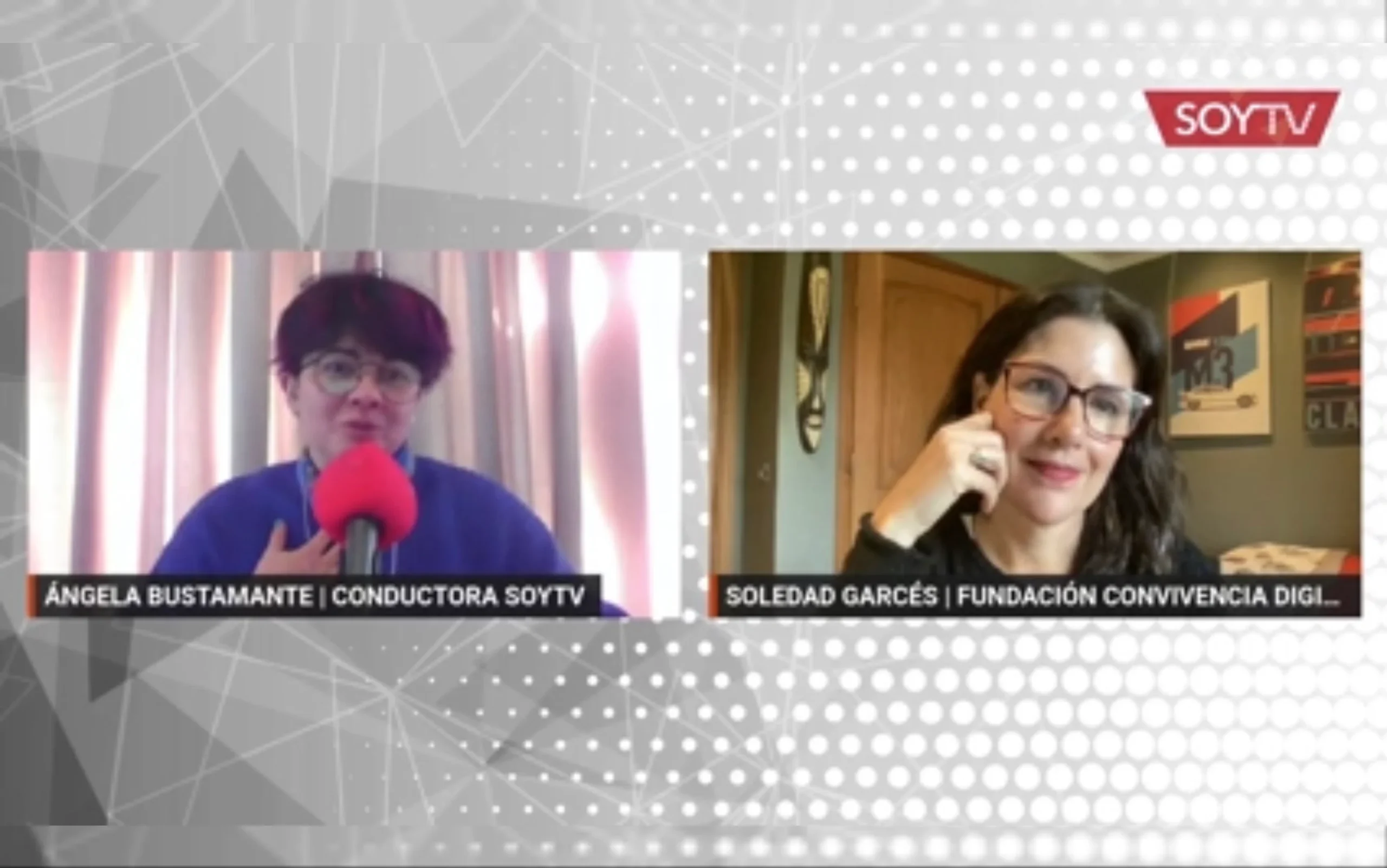 Entrevista en SoyTV a Soledad Garcés sobre los riesgos del uso de celulares sin supervisión en niños y adolescentes.